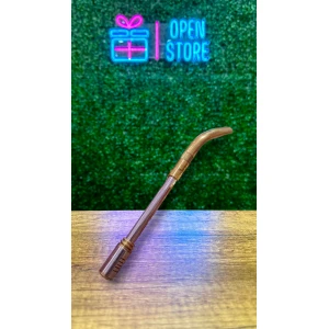 BOMBILLA ACERO PICO DE LORO DORADA CON FILTRO TAMBOR