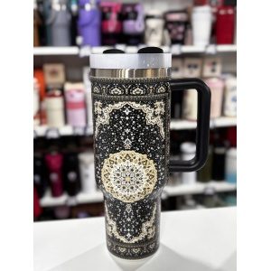 VASO QUENCHER 1,2L NEGRO CON MANDALA