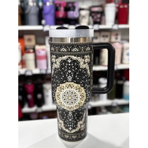 VASO QUENCHER 1,2L NEGRO CON MANDALA