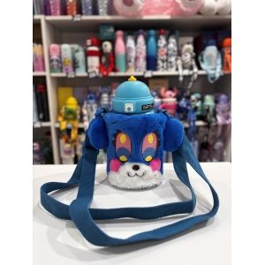 BOTELLA INFANTIL ACERO CON FUNFA PELUCHE Y CORREA