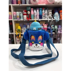 BOTELLA INFANTIL ACERO CON FUNFA PELUCHE Y CORREA
