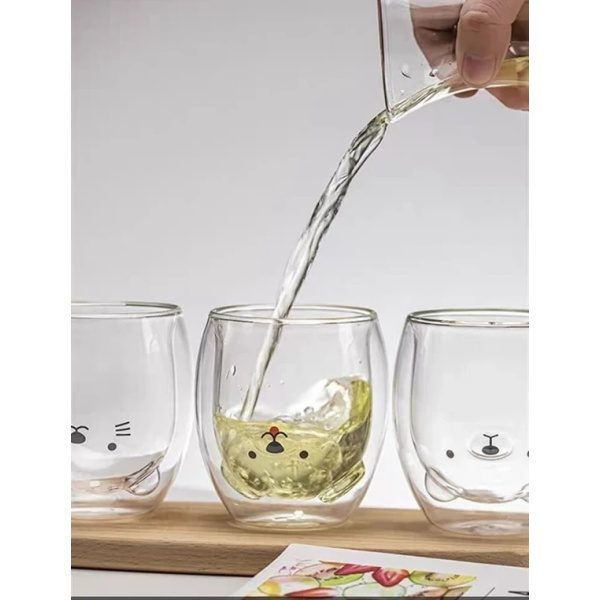 VASO VIDRIO DOBLE ANIMALES 250ML - Imagen 2