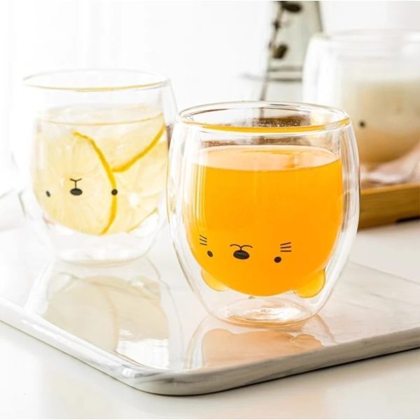 VASO VIDRIO DOBLE ANIMALES 250ML