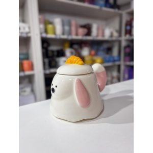 TAZA CON TAPA DE CERAMICA PERRITO HAPPY TIME 400ML