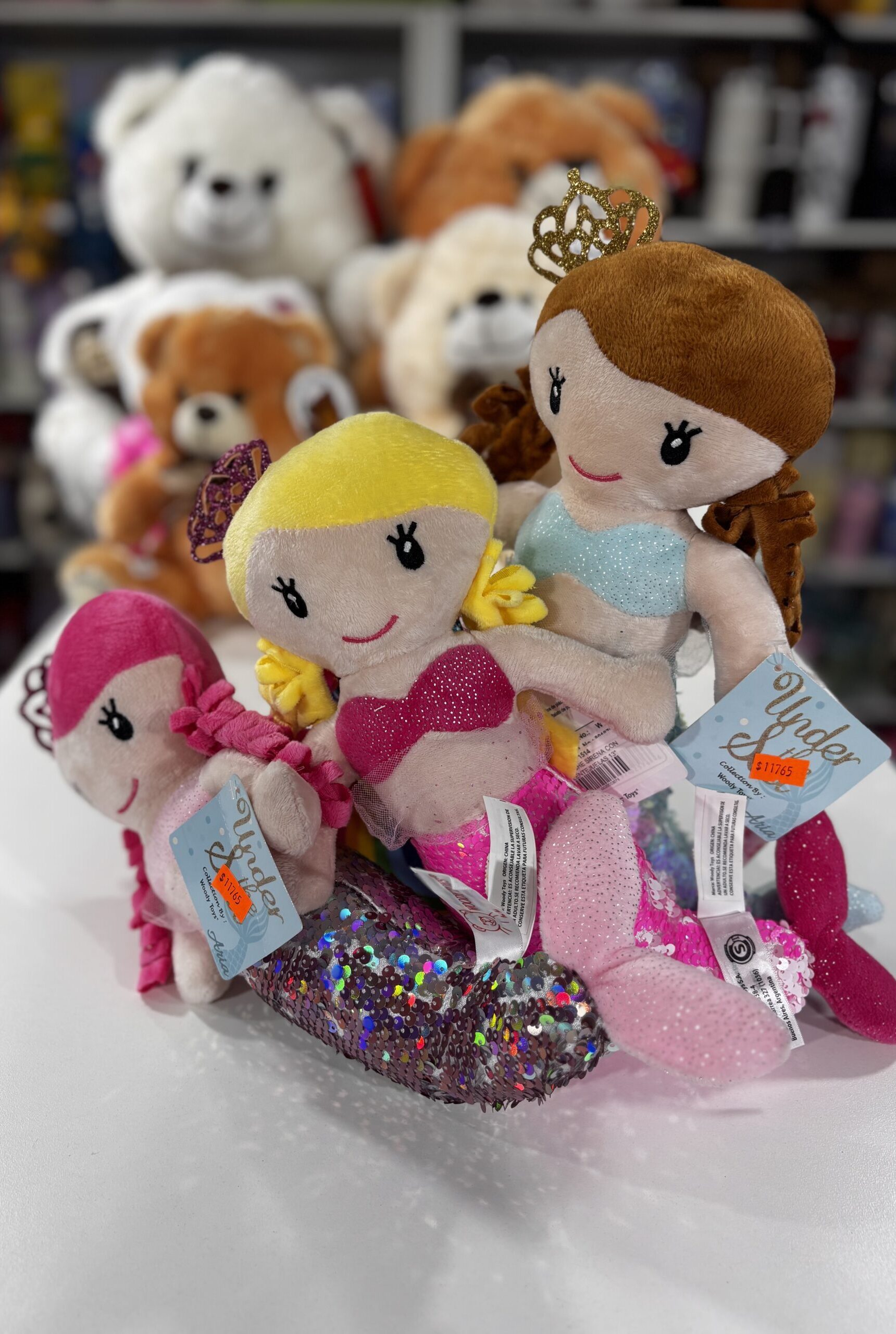 PELUCHE SIRENA CON LENTEJUELAS 13"