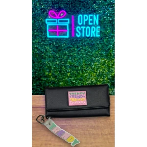 BILLETERA MUJER GRANDE CON LLAVERO TRENDY (338)