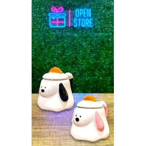 TAZA CON TAPA DE CERAMICA PERRITO HAPPY TIME 400ML