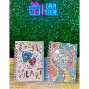 CUADERNO A5 TAPA BURBUJA CON PELOTITAS Y CARTUCHERA INTEGRADA