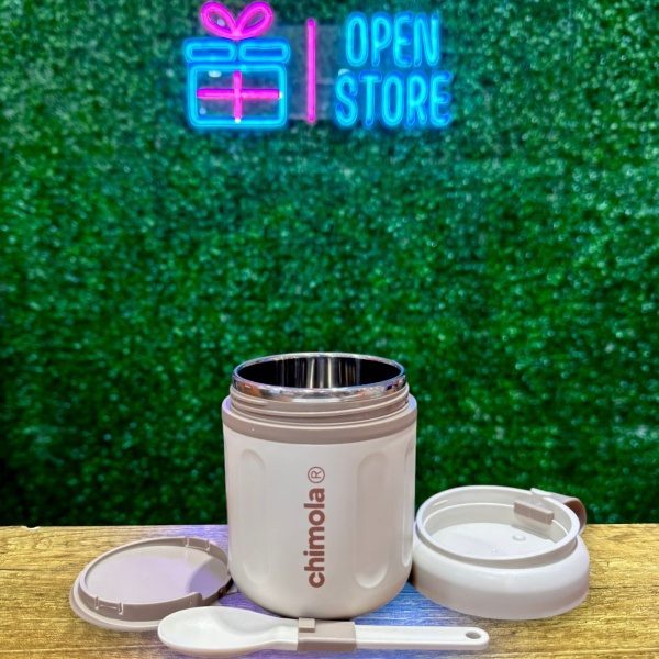 VIANDA ACERO TERMICA TIPO VASO CON CUCHARA 480ML CHIMOLA - Imagen 2