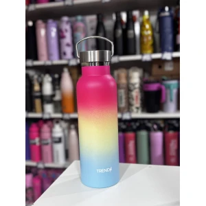 BOTELLA ACERO 500ML DEGRADE TAPA CON ASA TRENDY