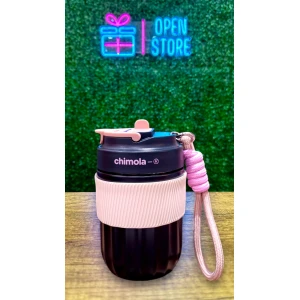 VASO TERMICO ACERO DOBLE PICO CON CORREA Y GOMA ANTIDESLIZANTE CHIMOLA