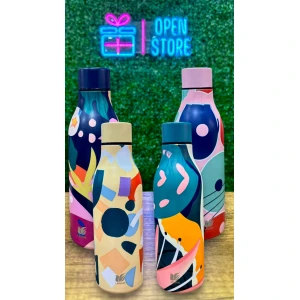 BOTELLA ACERO 500ML CON TAPA A ROSCA DISEÑO ABSTRACTO