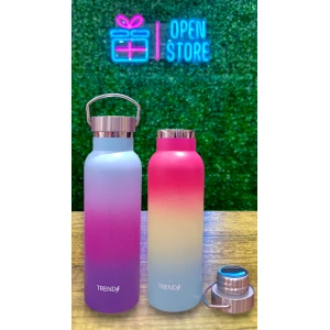 BOTELLA ACERO 500ML DEGRADE TAPA CON ASA TRENDY