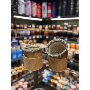 MATE CALABAZA CON VIROLA ALPACA CINCELADA Y BASE DE CUERO CRUDO