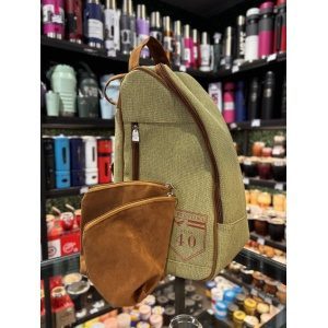 BOLSO MATERO BOTINERO LONA RUSTICA + 2 NO LATAS CON ESTAMPADO RUTA 40