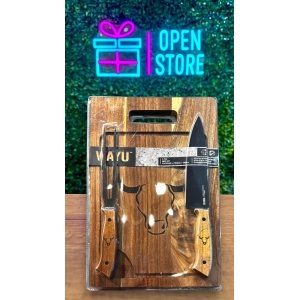 SET TABLA + CUCHILLA + TENEDOR WAYU