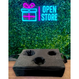 ALMOHADON MATERO MEDIANO CUERINA NEGRO 3 CAVIDADES