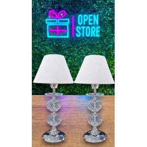 SET X2 VELADORES ESFERA DE VIDRIO DOBLE + PANTALLAS