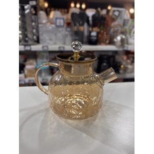 TETERA DE VIDRIO 1L ROMBOS AMBAR