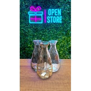 FLORERO DE VIDRIO TIPO BOTELLA