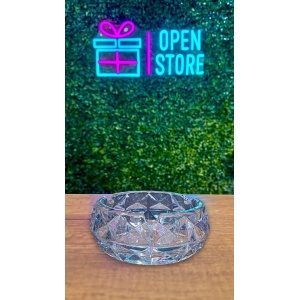 CENICERO DE CRISTAL GEOMETRICO CELESTE 12CM