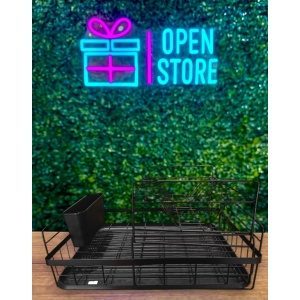 SECAPLATOS METAL NEGRO 2 PISOS