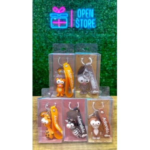 LLAVERO ANIMALITOS DE GOMA 3D EN BLISTER