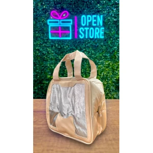 LUNCHERA TELA METALIZADA CON SILUETA DE OSITO