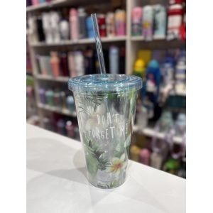 VASO ACRILICO CON SORBETE FLOREADO