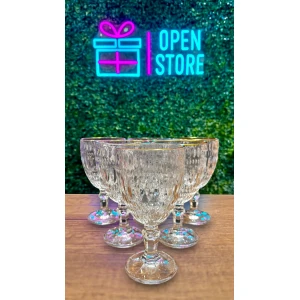 COPAS LABRADAS CON BORDE DORADO X6