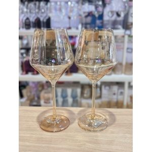 COPAS DE VINO COLOR AMBAR X2