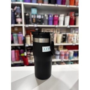VASO TERMICO ACERO LUO 600ML DOBLE PICO (NEGRO / MARRON)