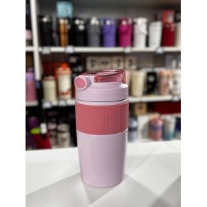 VASO TERMICO ACERO CON GOMA ANTIDESLIZ Y DOBLE PICO