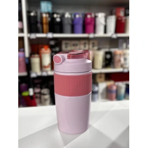 VASO TERMICO ACERO CON GOMA ANTIDESLIZ Y DOBLE PICO