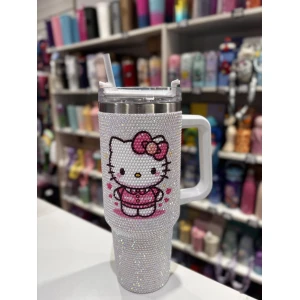 VASO QUENCHER STITCH - HELLO KITTY CON BRILLO