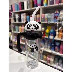 VASO INFANTIL PLASTICO CON ASA Y SORBETE