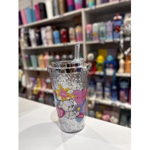 VASO ACRILICO CRESKO GLITER C/PICO