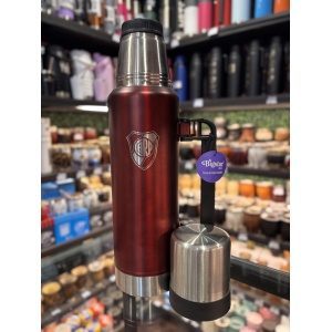 TERMO ACERO 1,2L CON MANIJA PLEGABLE METALIZADO CLUBES