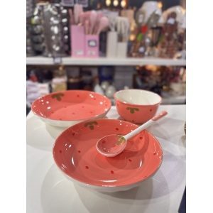 SET FRUTILLA (BOWL+2 PLATOS+CUCHARA)