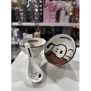 BOWL + CUCHARA PORCELANA SNOOPY