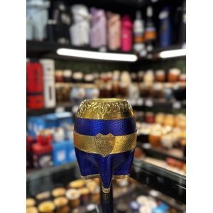 MATE TORPEDO CON VIROLA CINCELADA DE CUERO COLOR CON BANDA Y DIJE BOCA - RIVER