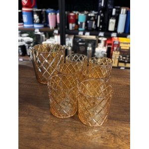 SET HIELERA + 6 VASOS LABRADOS COLOR