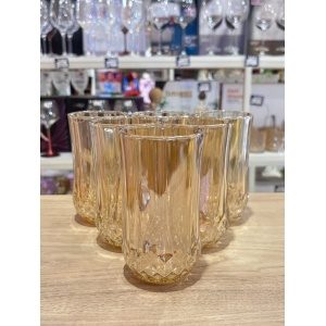 VASOS VIDRIO ALTOS X6 AMBAR
