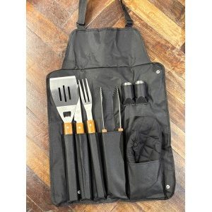 DELANTAL ASADOR CON SET X7 PIEZAS
