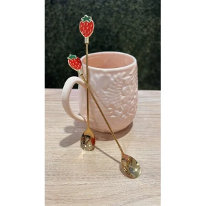 CUCHARA METAL LARGA FRUTILLA