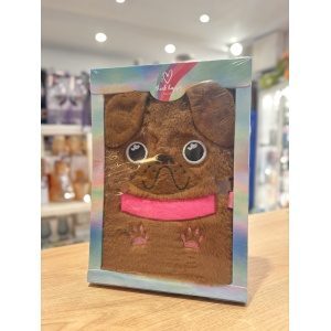 DIARIO INTIMO A5 PELUDITO MULTICOLOR / PERRO / CORAZON