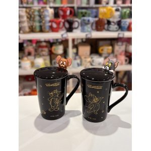 TAZA ALTA PREMIUM TOM&JERRY CON TAPA Y CUCHARA