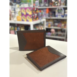 BILLETERA HOMBRE DE CUERO Y CARPINCHO CON VOLANTE