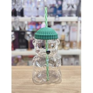 VASO VIDRIO OSO CON BOMBILLA